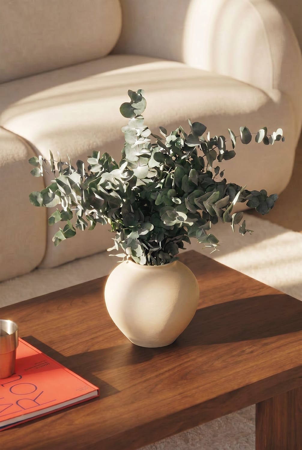 Bouquet Di Fiori Conservati BLAINE Con Eucalipto Verde Medio, Rami Flessibili Da 40-80 Cm, Senza Manutenzione, Ideali Per Centrotavola E Regali Eleganti